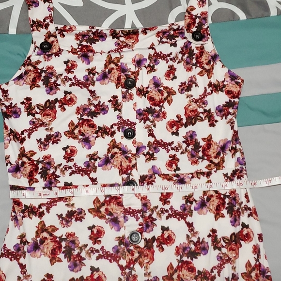 Floral Square Neckline Sleeveless Dress NWOT - Picture 5 of 8